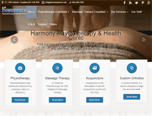 Tablet Screenshot of harmonyphysio.com